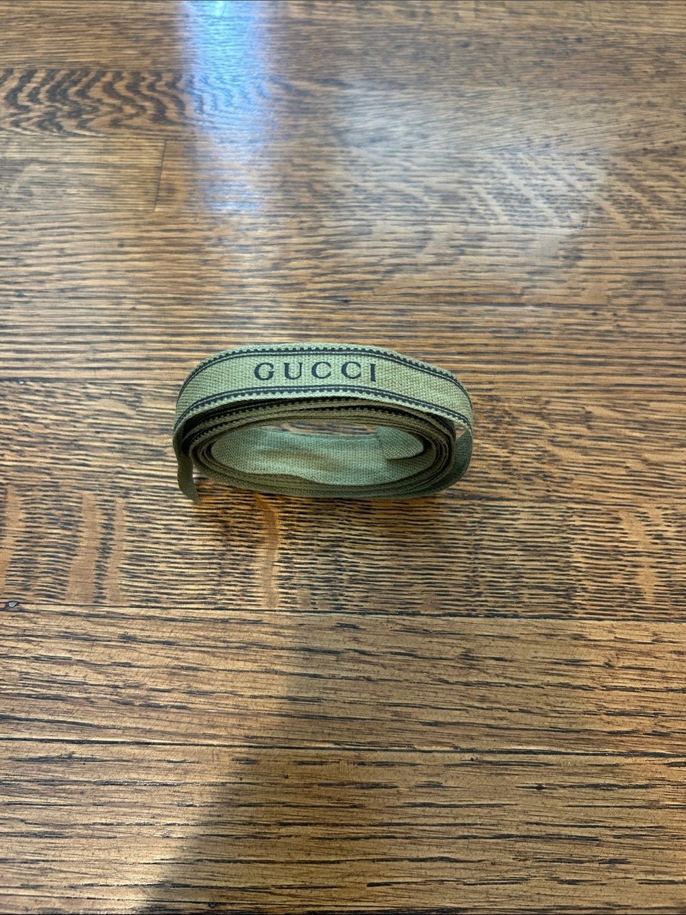 Gucci Green Logo Webbing Strap 97 inches